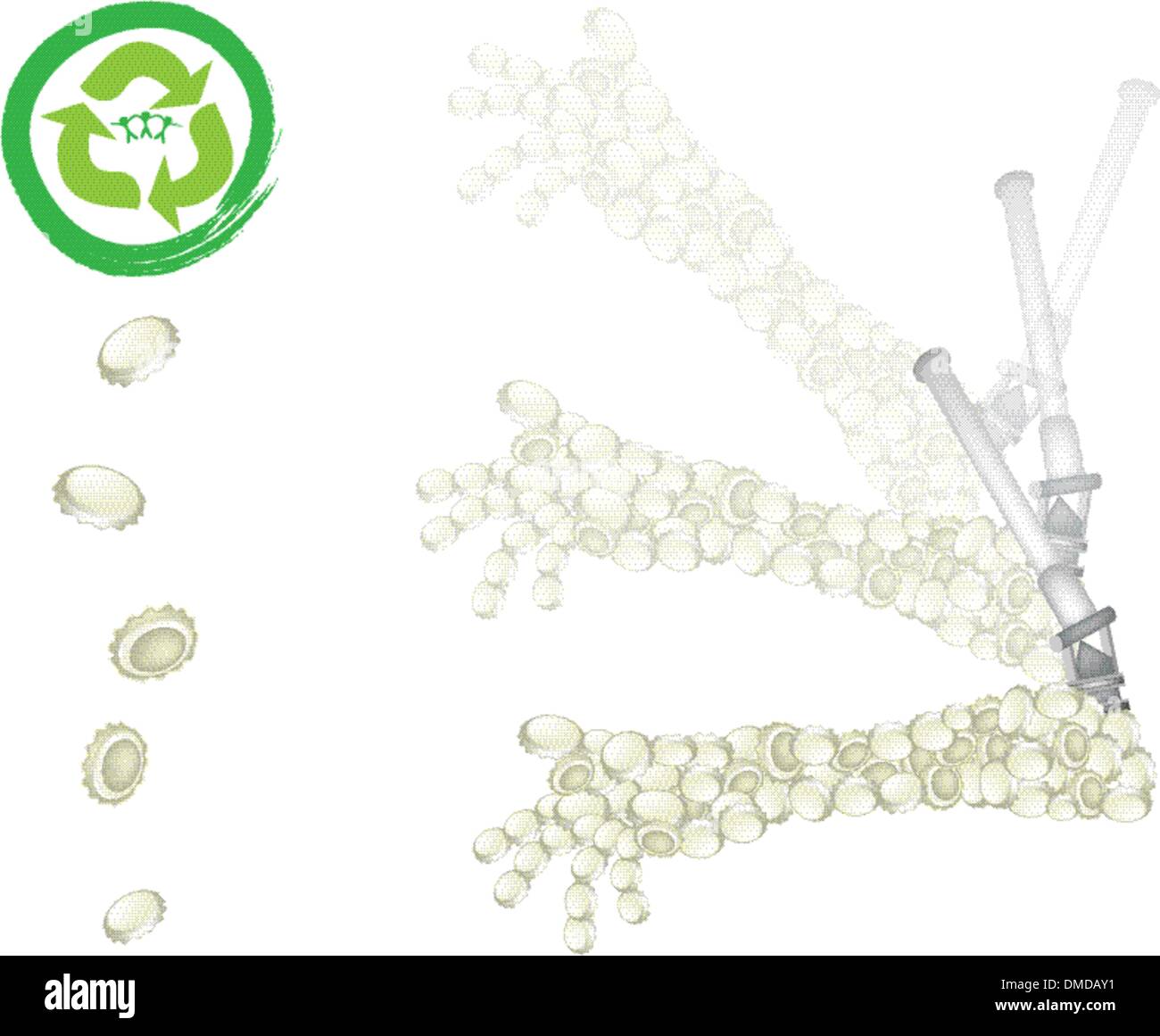 Des capsules de bouteille Froming à un bras artificiel Illustration de Vecteur