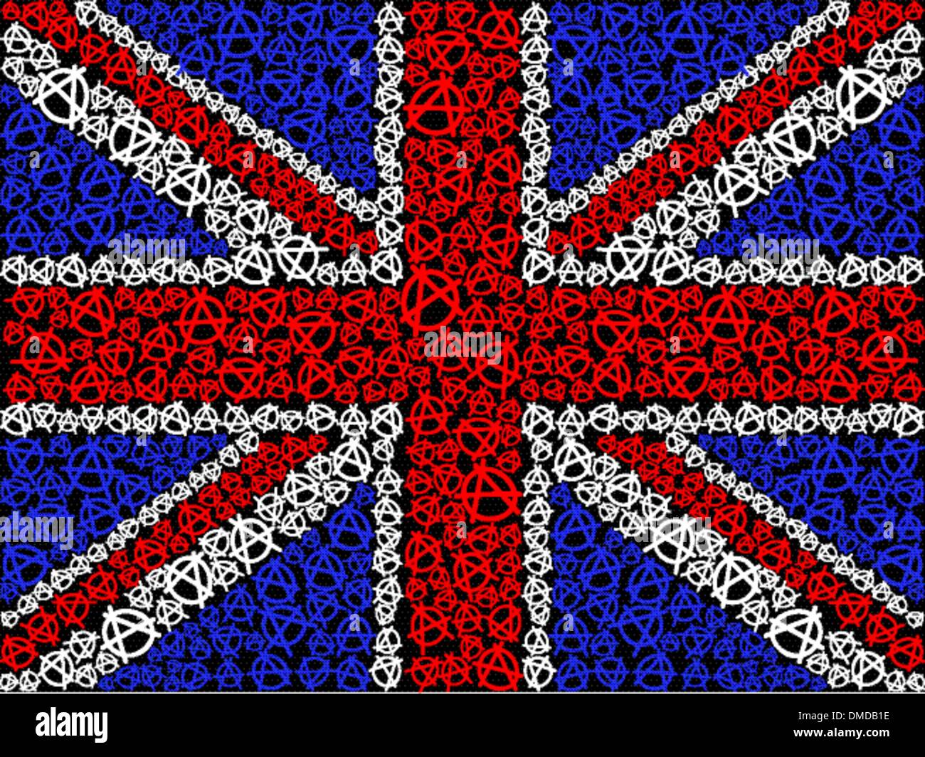 Symbole du drapeau britannique de l'anarchie Illustration de Vecteur