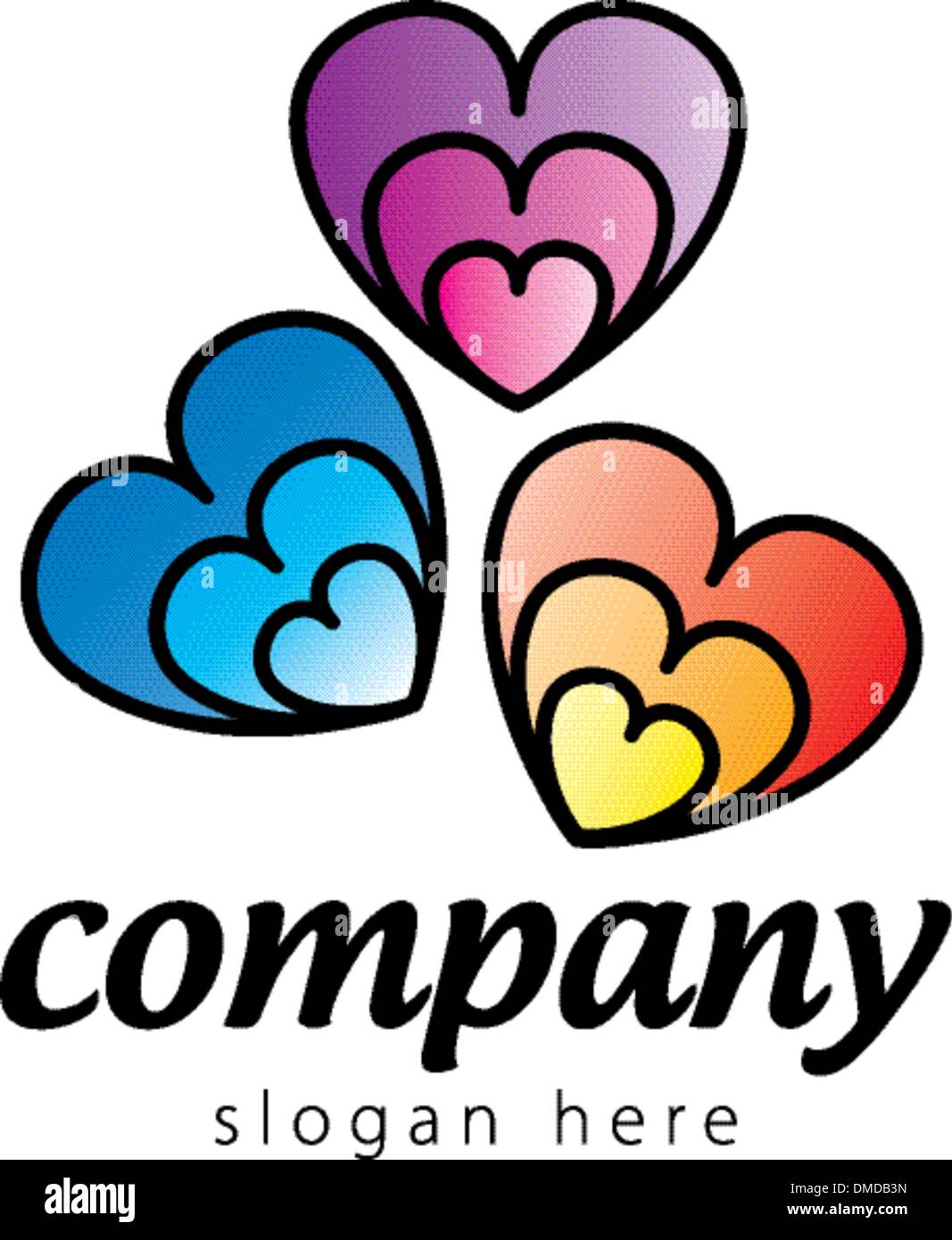 Coeurs couleur logo Illustration de Vecteur