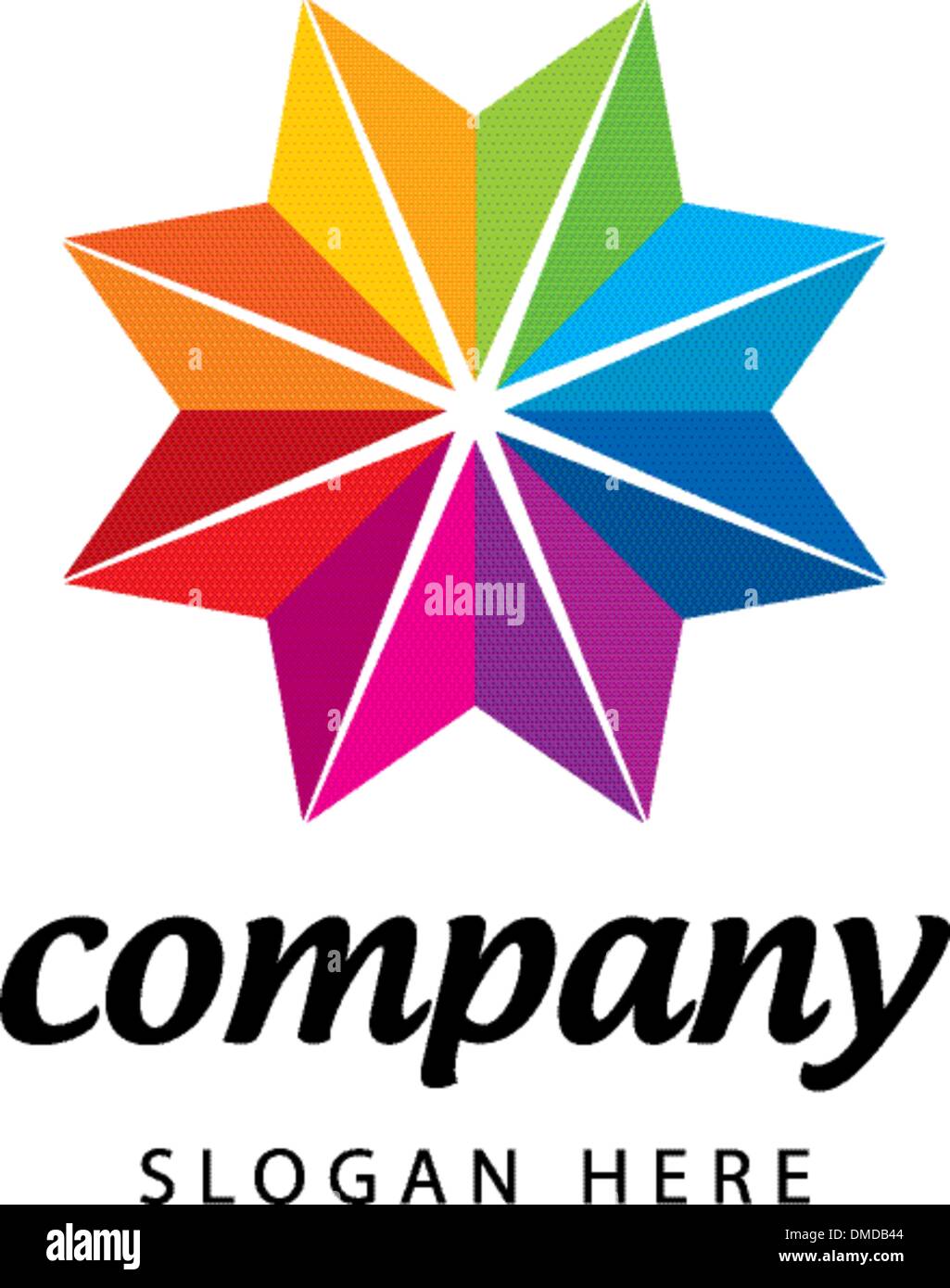 Fleur spectrale logo star Illustration de Vecteur