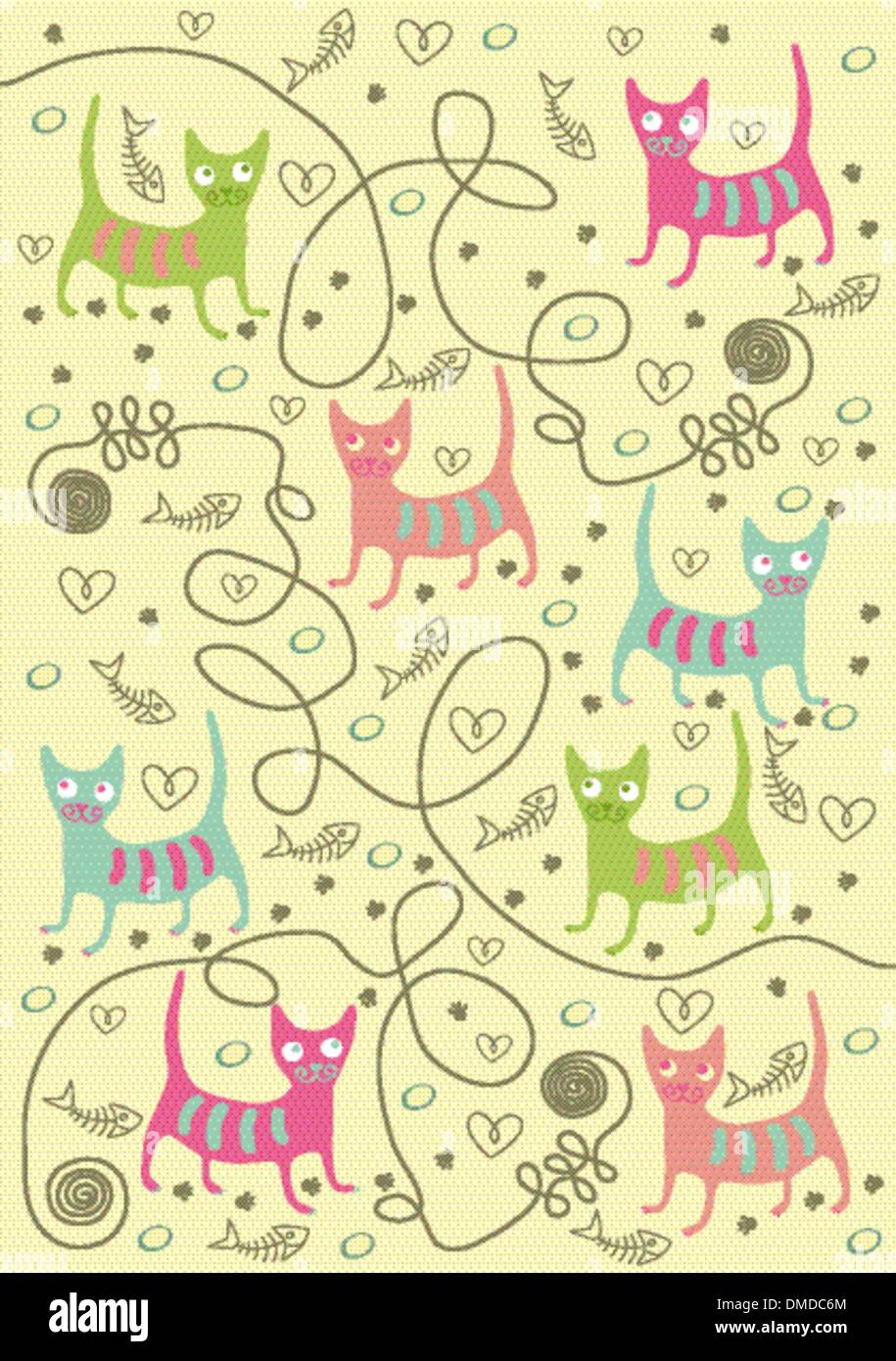 Des chats de différentes couleurs Illustration de Vecteur