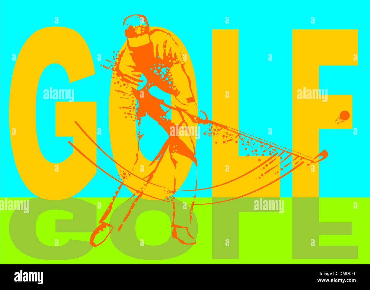 Homme golfeur poster Illustration de Vecteur