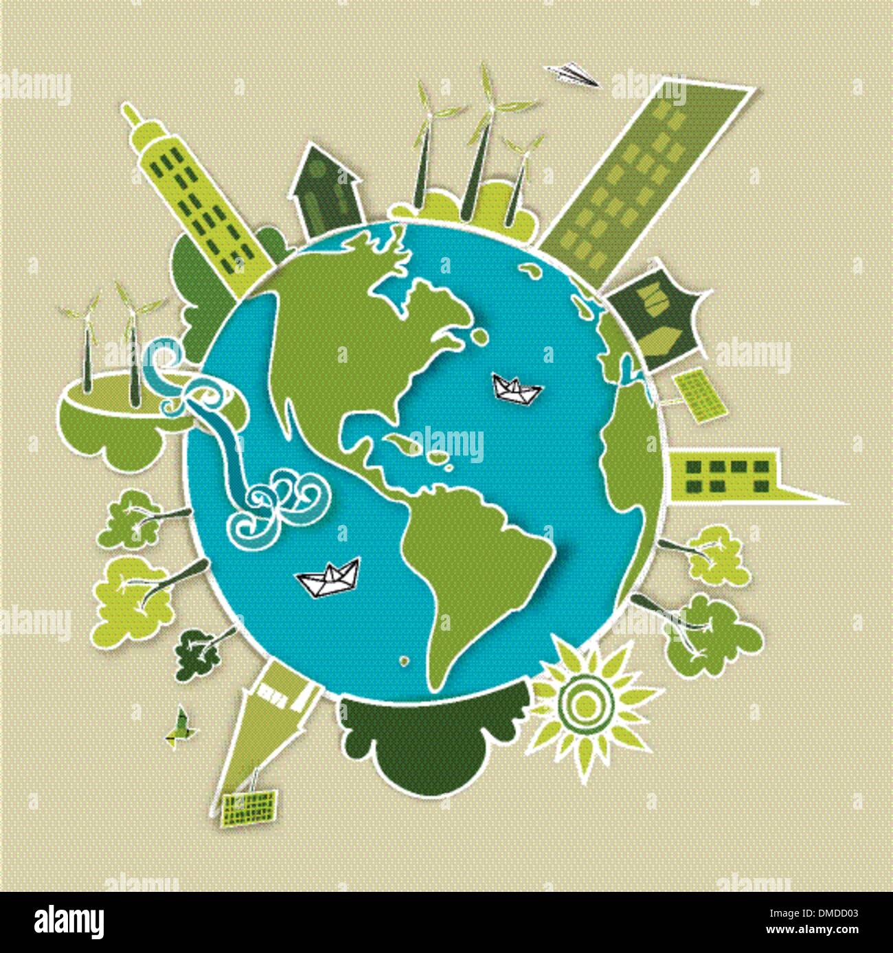 Green concept Monde Illustration de Vecteur