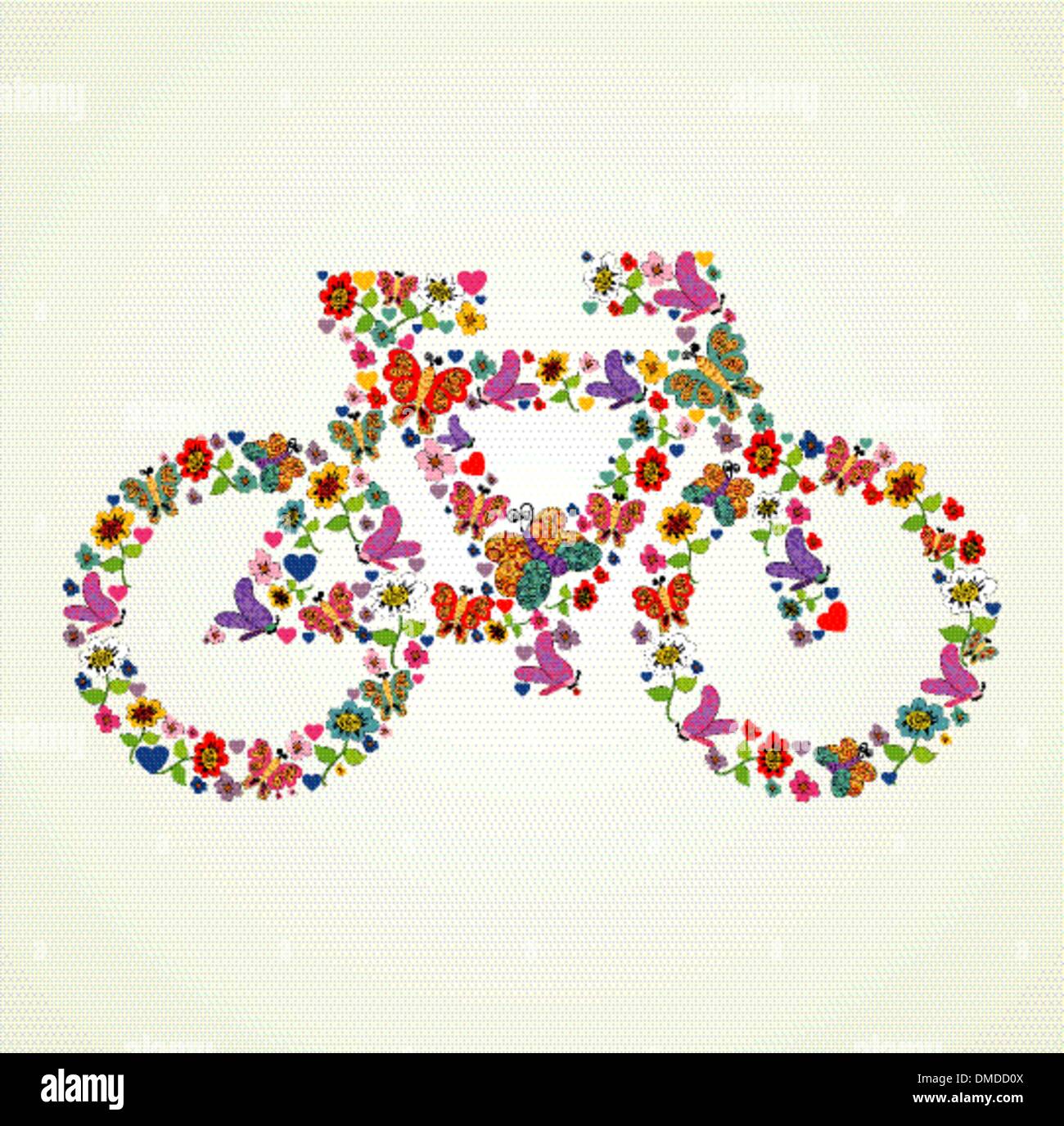 Rendez-vous sur l'icône vert printemps bike Illustration de Vecteur