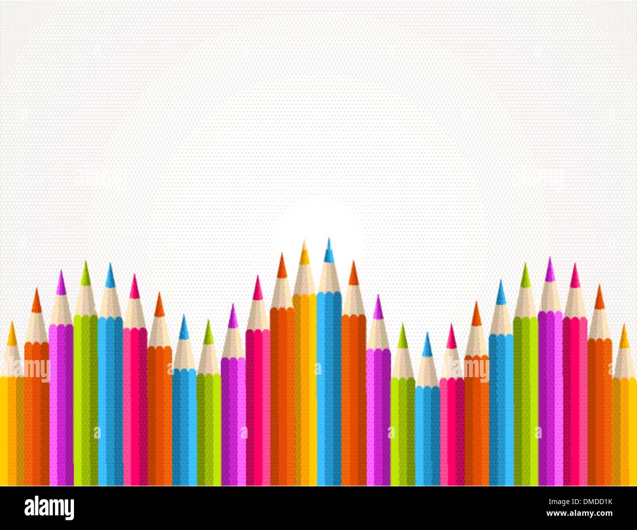 Arc-en-ciel coloré modèle crayon Illustration de Vecteur