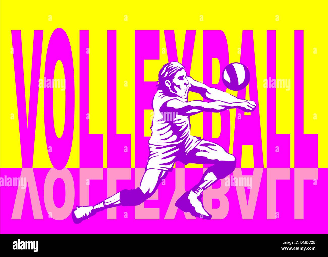 Volley-ball player poster Illustration de Vecteur