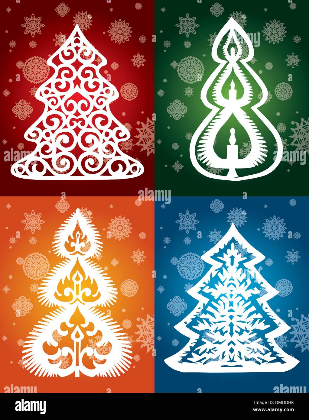 Collection d'hiver de vector arbres lacy Illustration de Vecteur