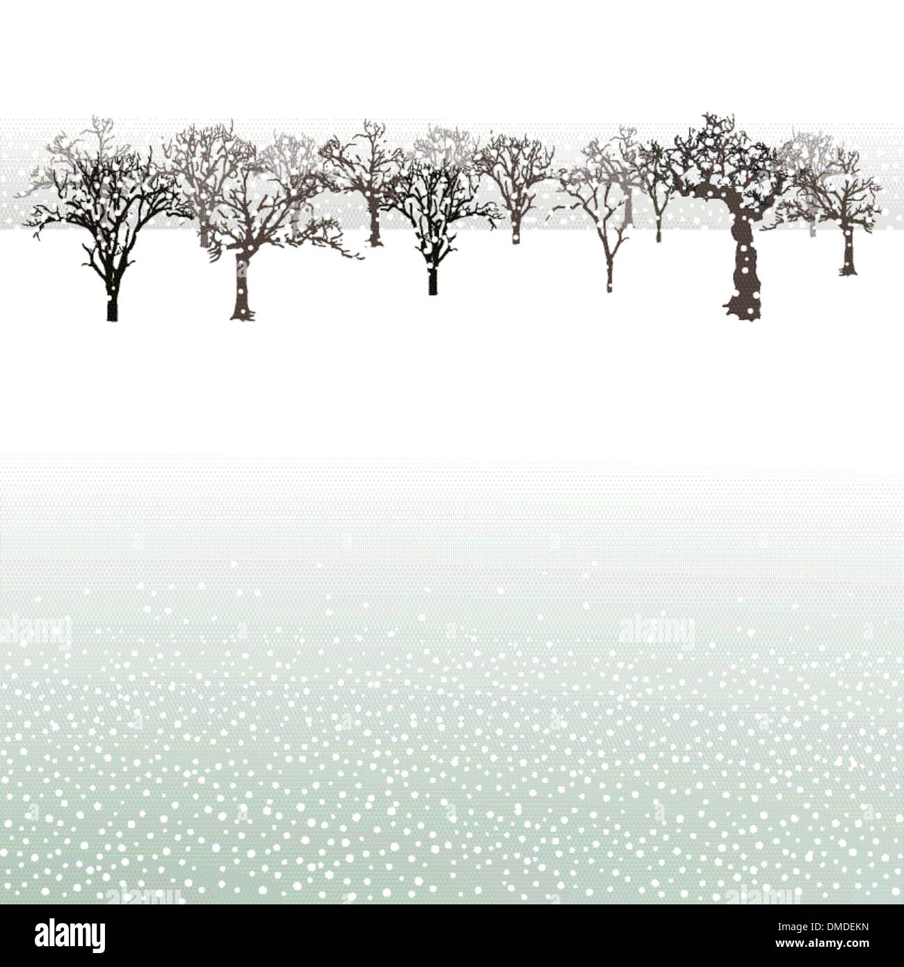 Paysage d'hiver avec des arbres Illustration de Vecteur