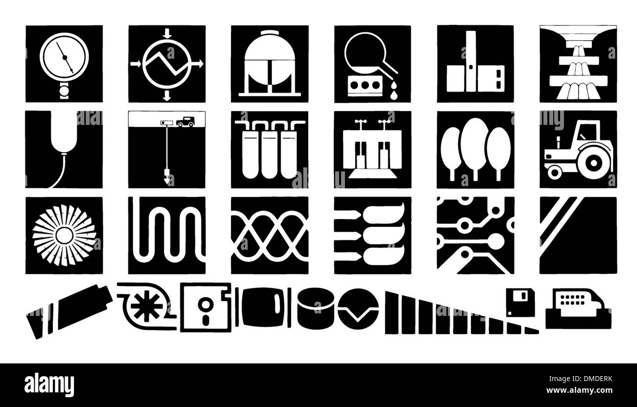 Icônes vectorielles de l'industrie Illustration de Vecteur