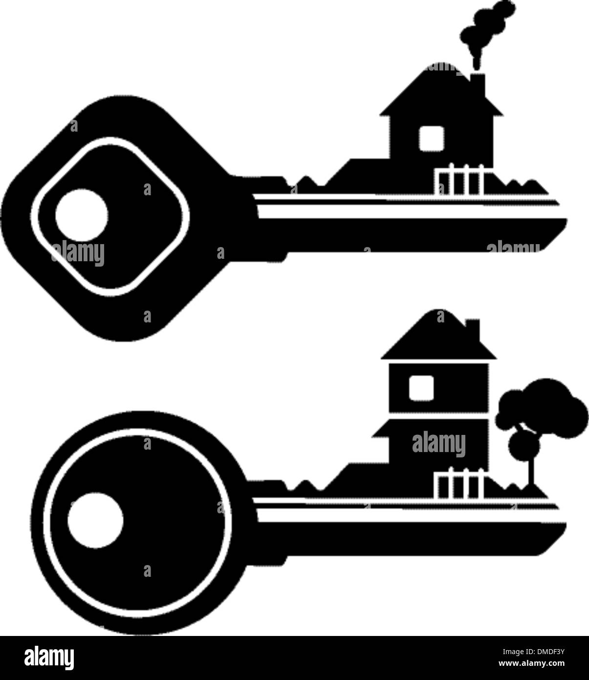 Illustration d'une maison clé Illustration de Vecteur