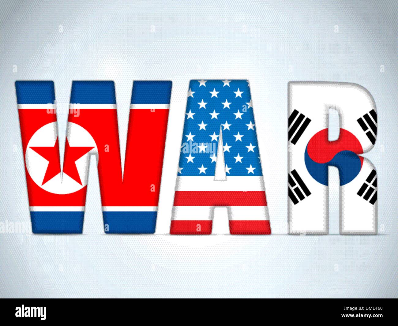 La Corée du Nord, États-Unis d'Amérique et la guerre de la Corée du Sud Illustration de Vecteur