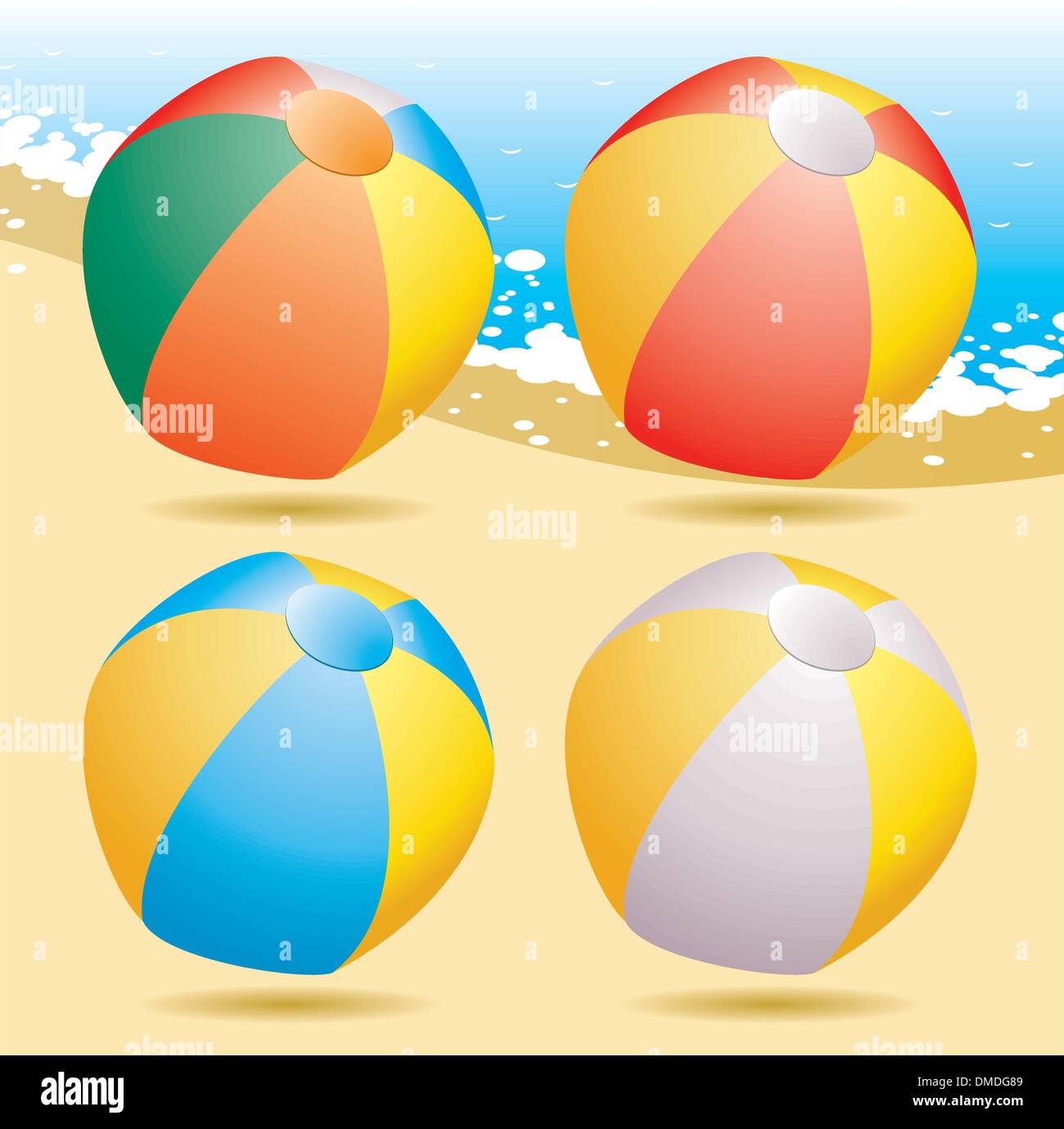 Ballons de plage de vecteur Illustration de Vecteur