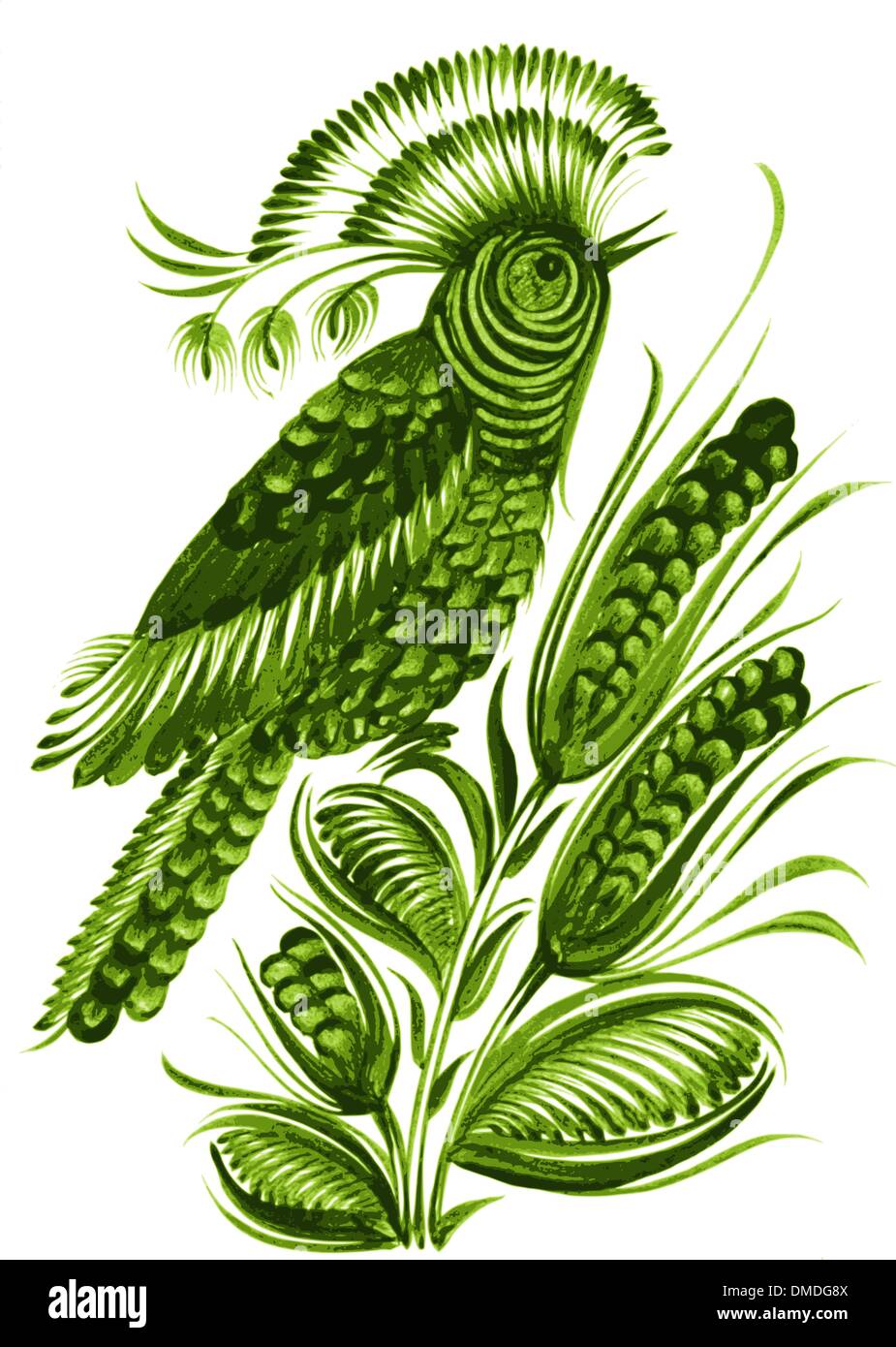 Vecteur de style ethnique fleurs Oiseaux Illustration de Vecteur
