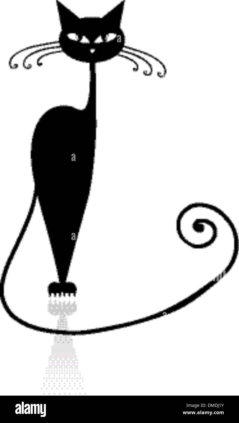Silhouette de chat noir pour votre conception Illustration de Vecteur