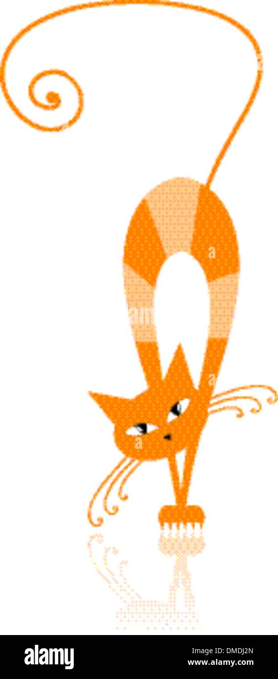 Chat à rayures orange élégant pour votre conception Illustration de Vecteur