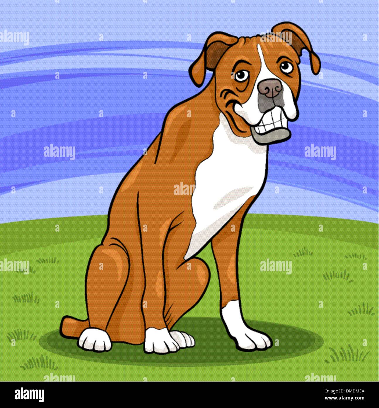 Boxer chien de race pure cartoon illustration Illustration de Vecteur