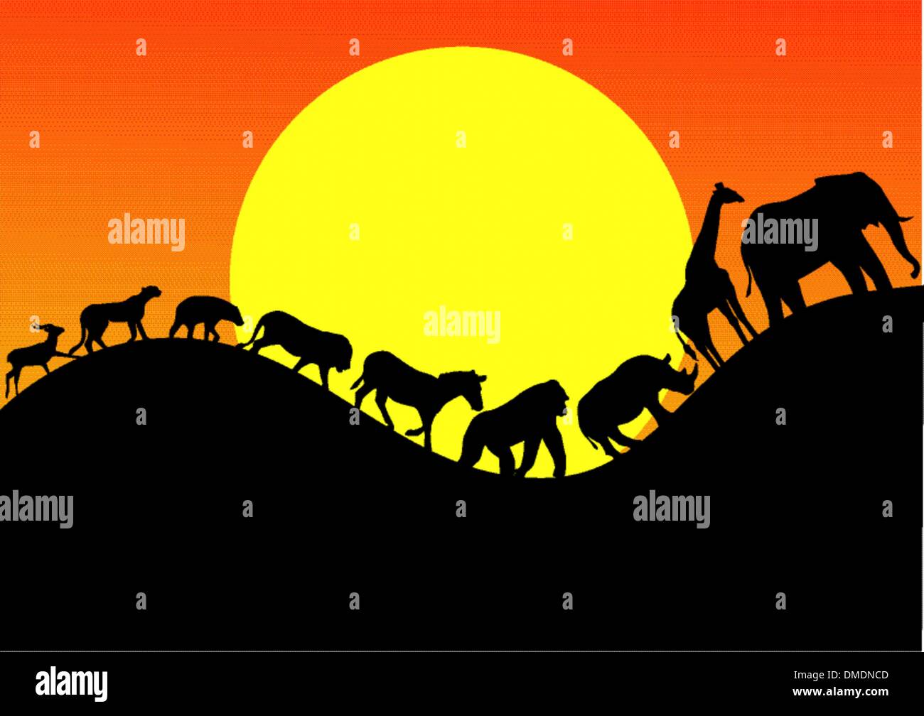 Safari Animal Parade Illustration de Vecteur