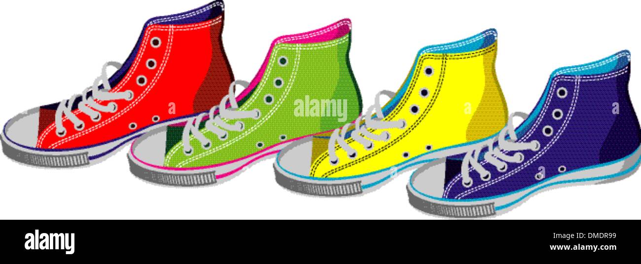 Adolescent sneakers isolated Illustration de Vecteur