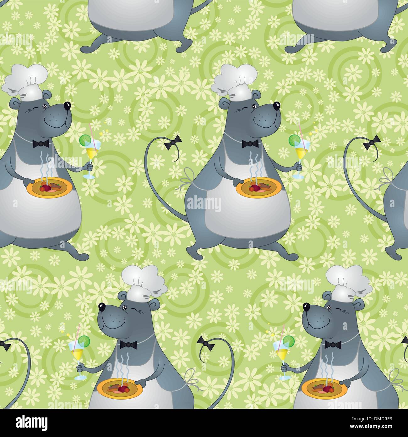 Arrière-plan transparent, cartoon rat cook Illustration de Vecteur