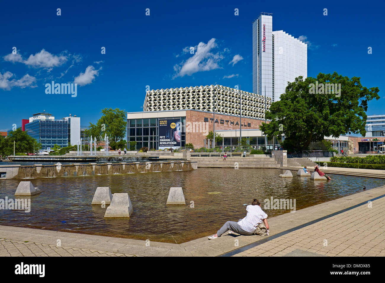 Hôtel Mercure et Stadthalle Chemnitz, Saxe, Allemagne Banque D'Images