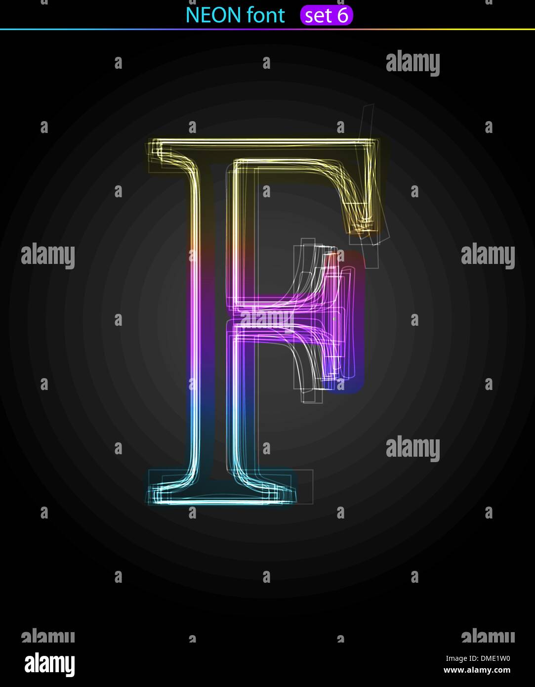 Lettre néon F Illustration de Vecteur