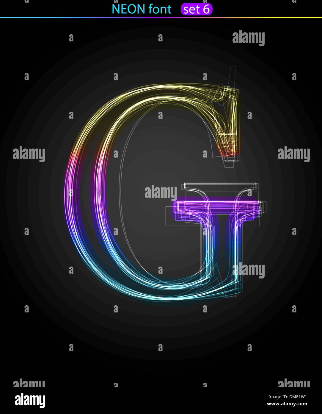 Lettre néon G Illustration de Vecteur