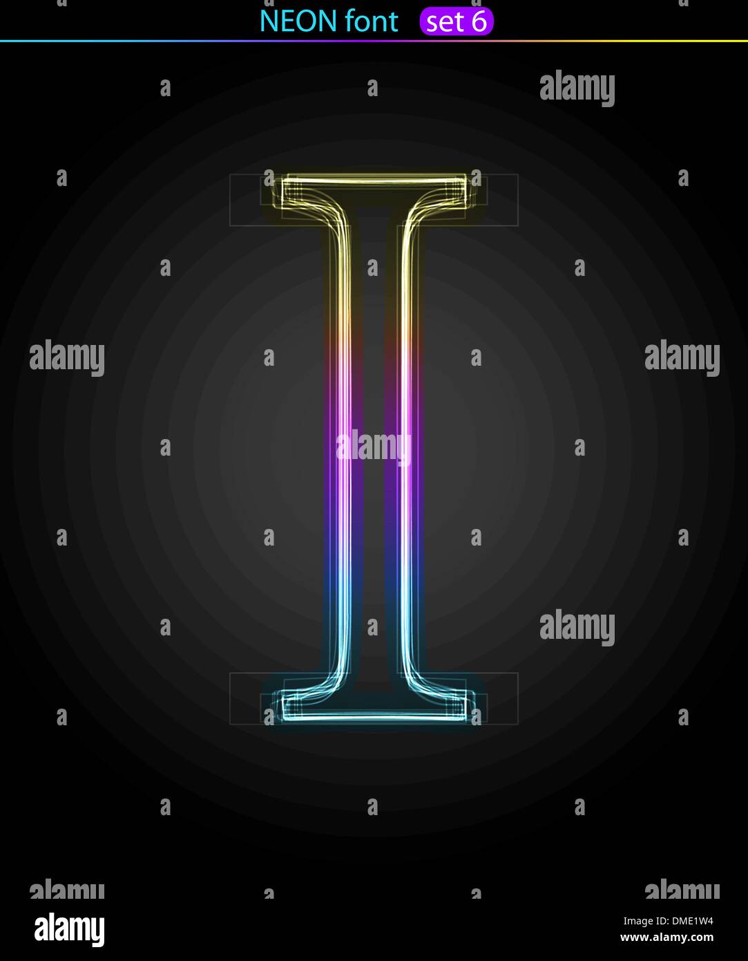 Néon lettre I Illustration de Vecteur