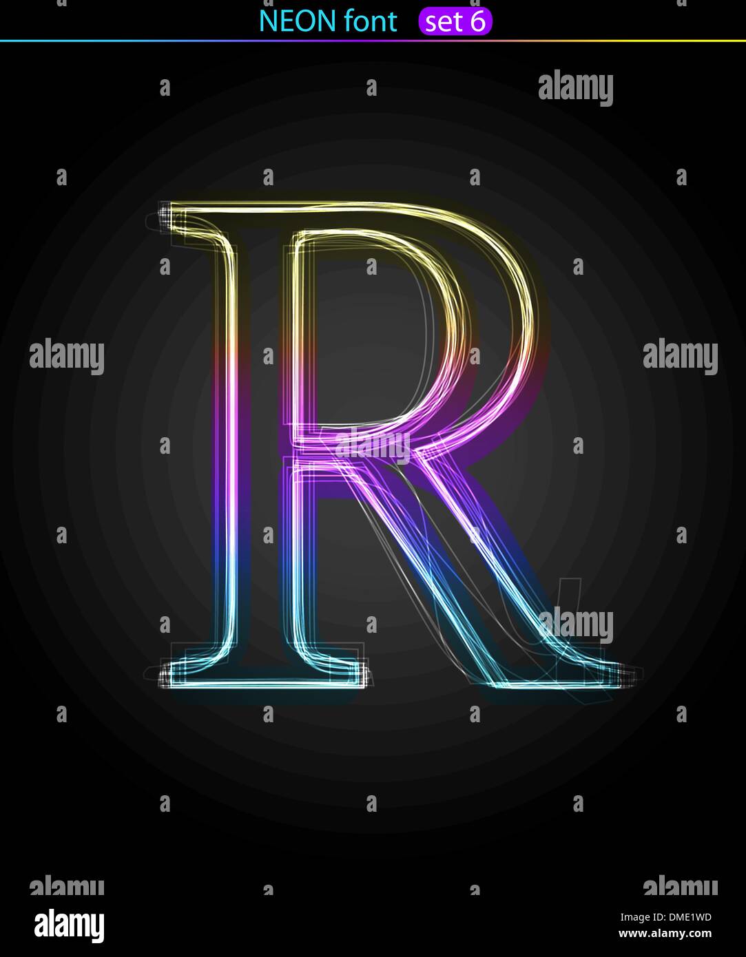 Lettre néon R Illustration de Vecteur