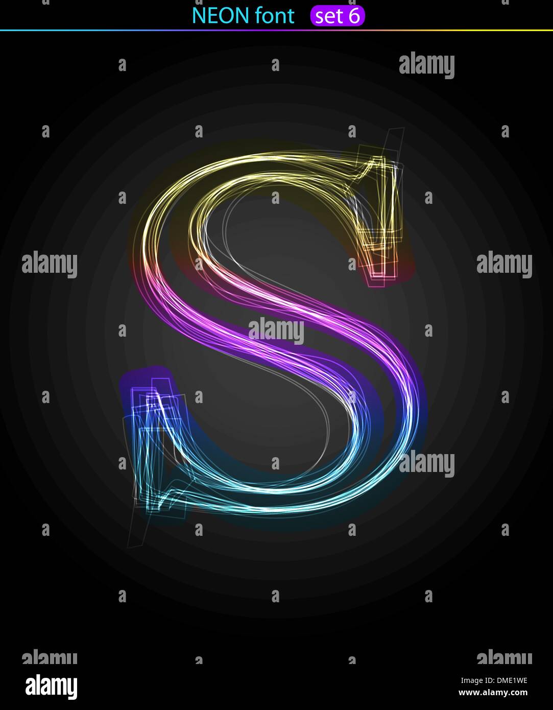 Lettre néon S Illustration de Vecteur