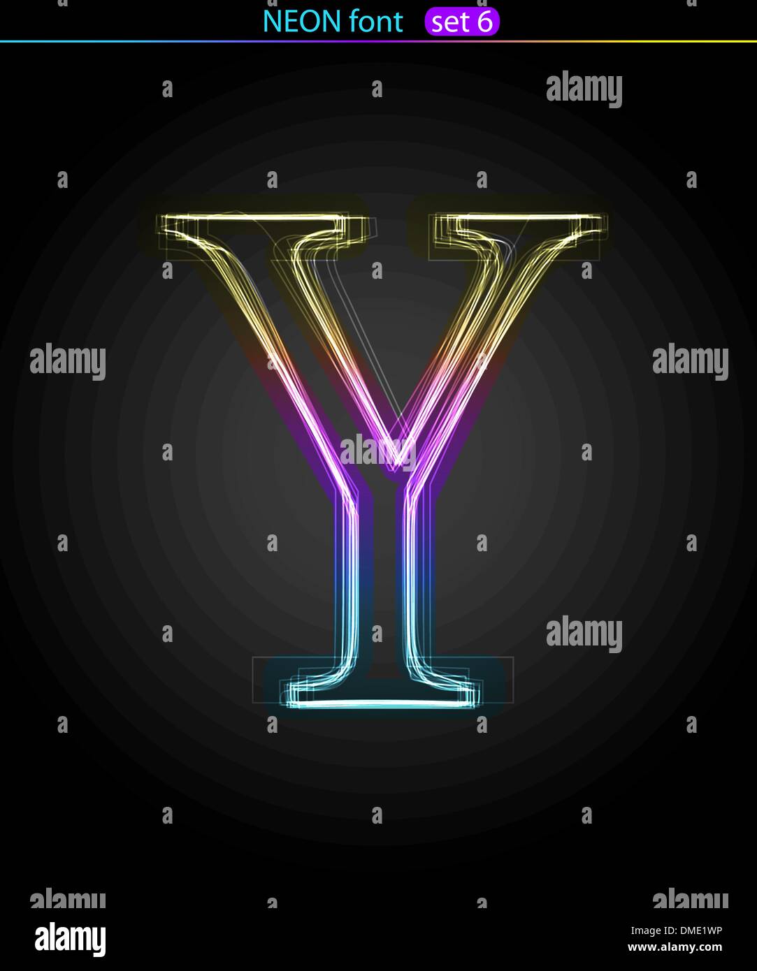Lettre néon Y Illustration de Vecteur