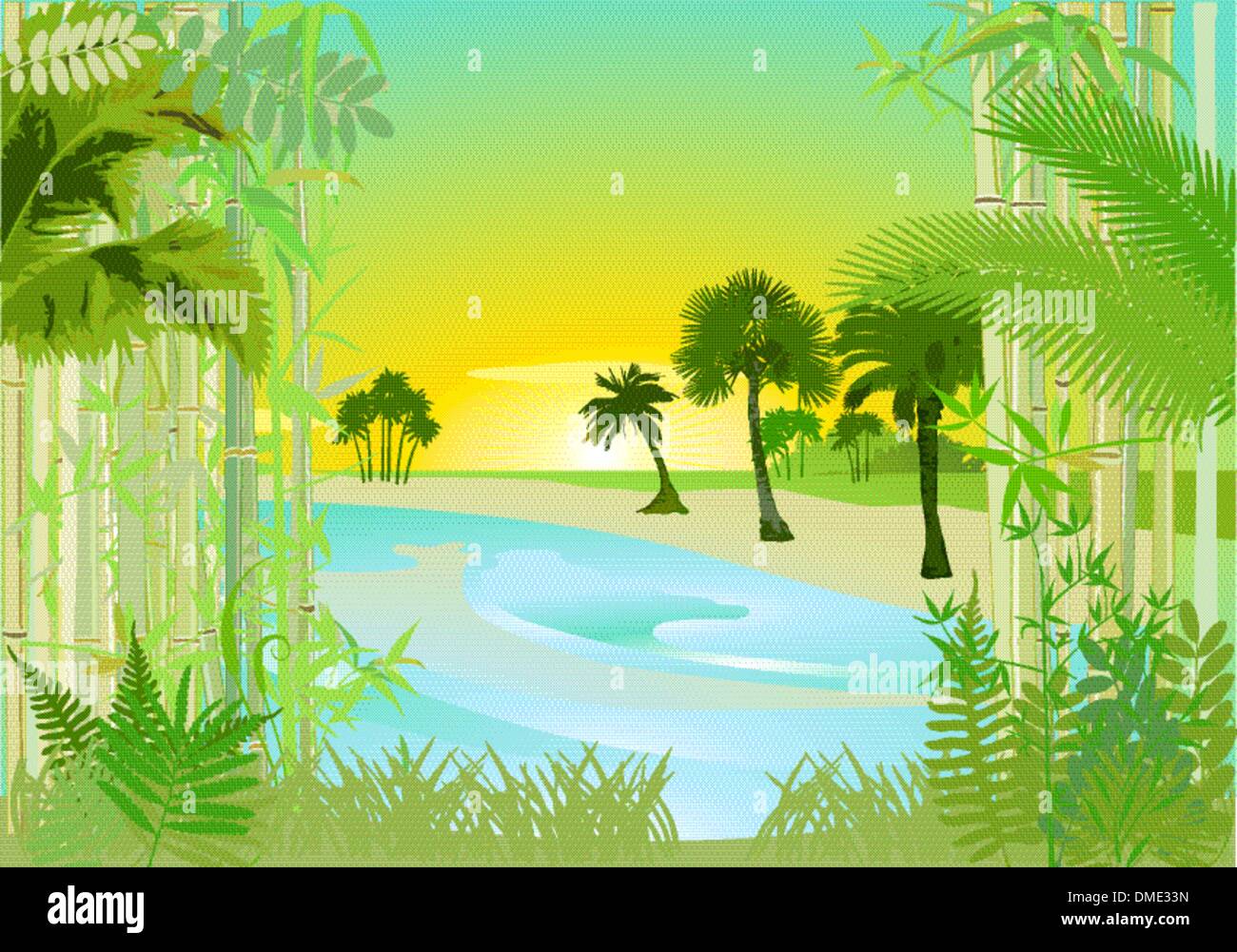 Baie tropicale Illustration de Vecteur