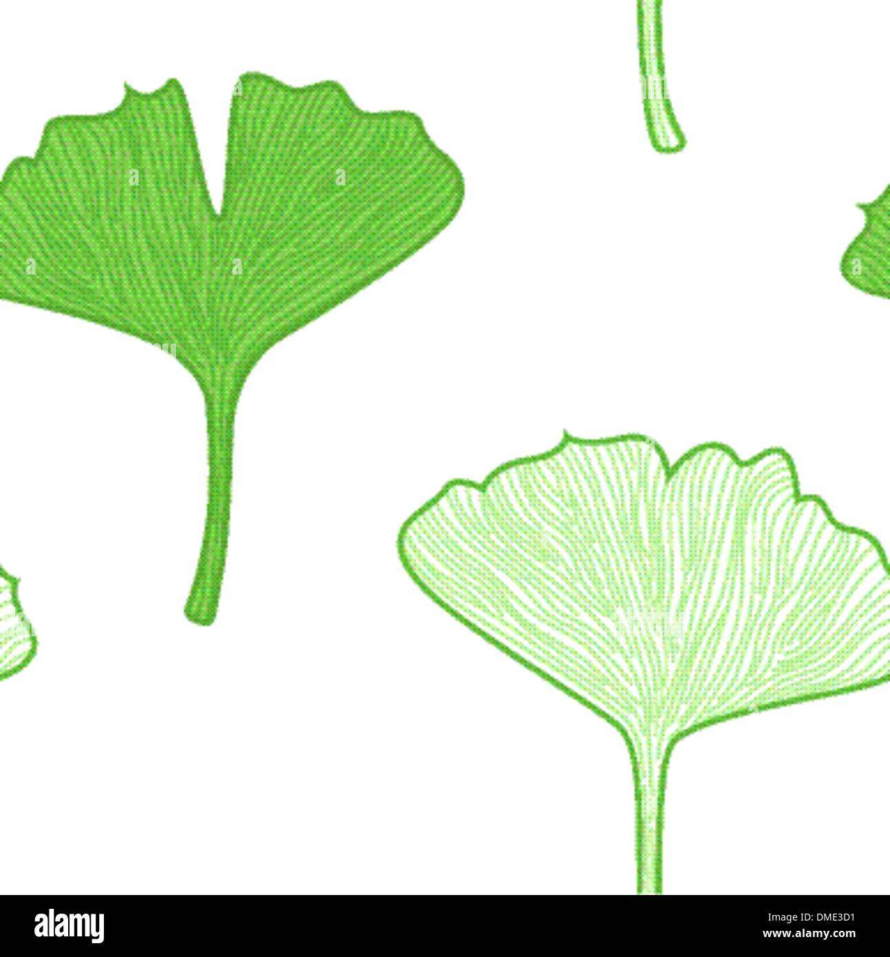 Feuilles de gingko - modèle sans couture fond d'intérieur Illustration de Vecteur