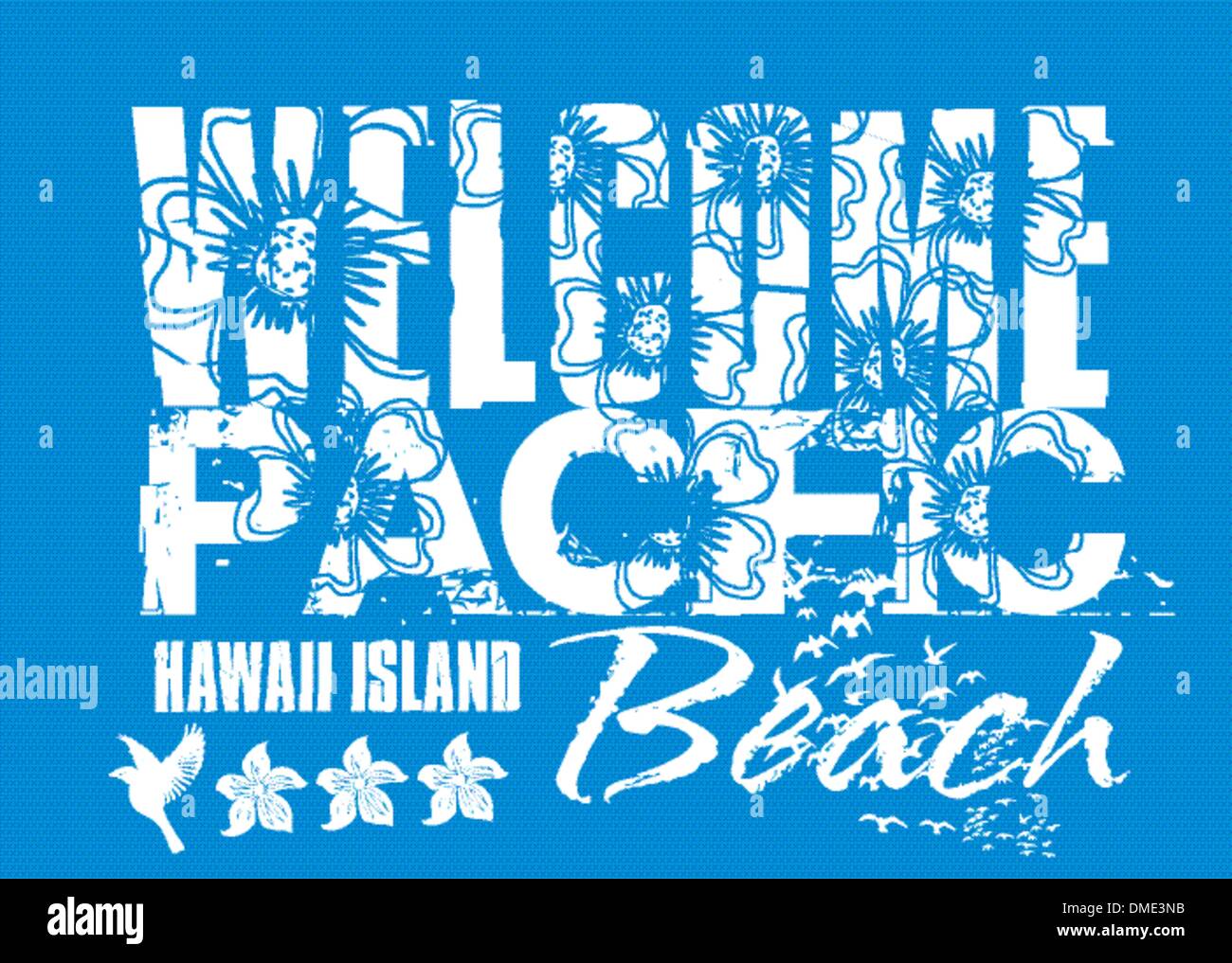 Bienvenue pacific beach art vectoriel Illustration de Vecteur