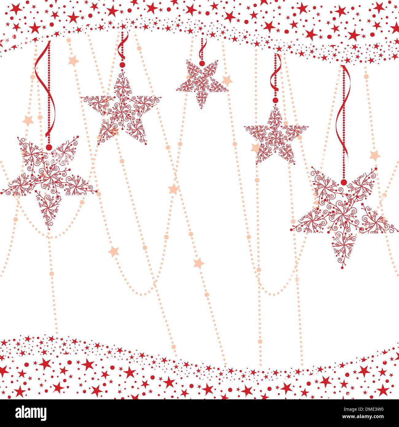 Résumé rouge élégance carte de vœux de noël snowflake Illustration de Vecteur