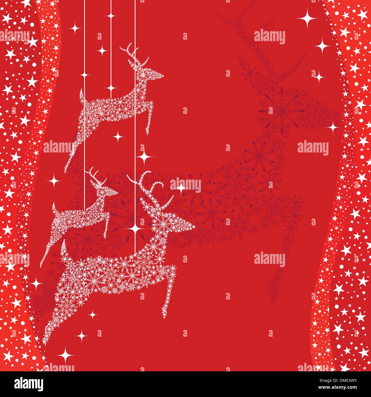 Carte de vœux de Noël Red Deer Illustration de Vecteur