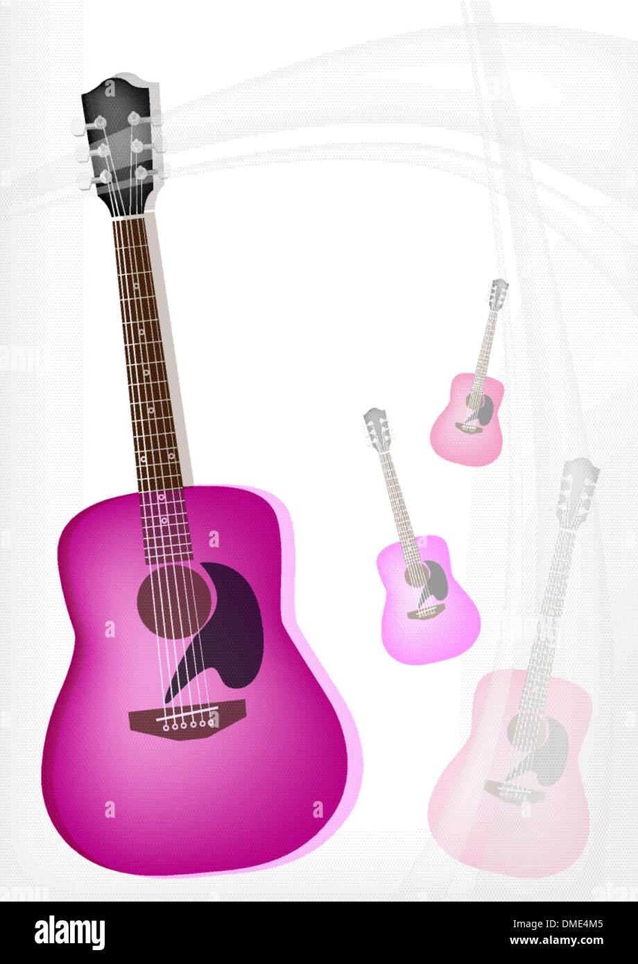 Une guitare rose sur fond d'élégance moderne Illustration de Vecteur
