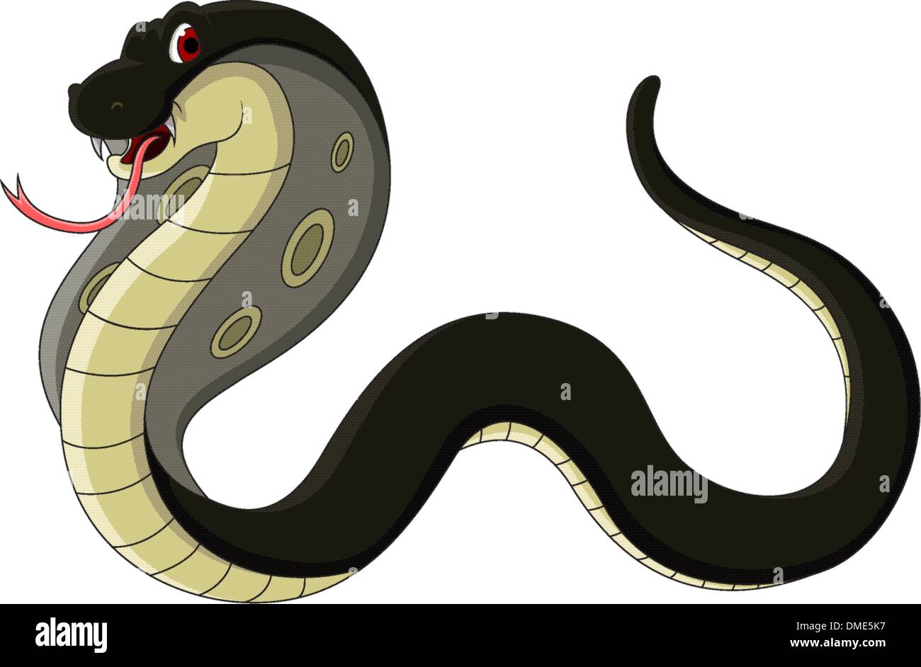 Dessin animé cobra noir Illustration de Vecteur