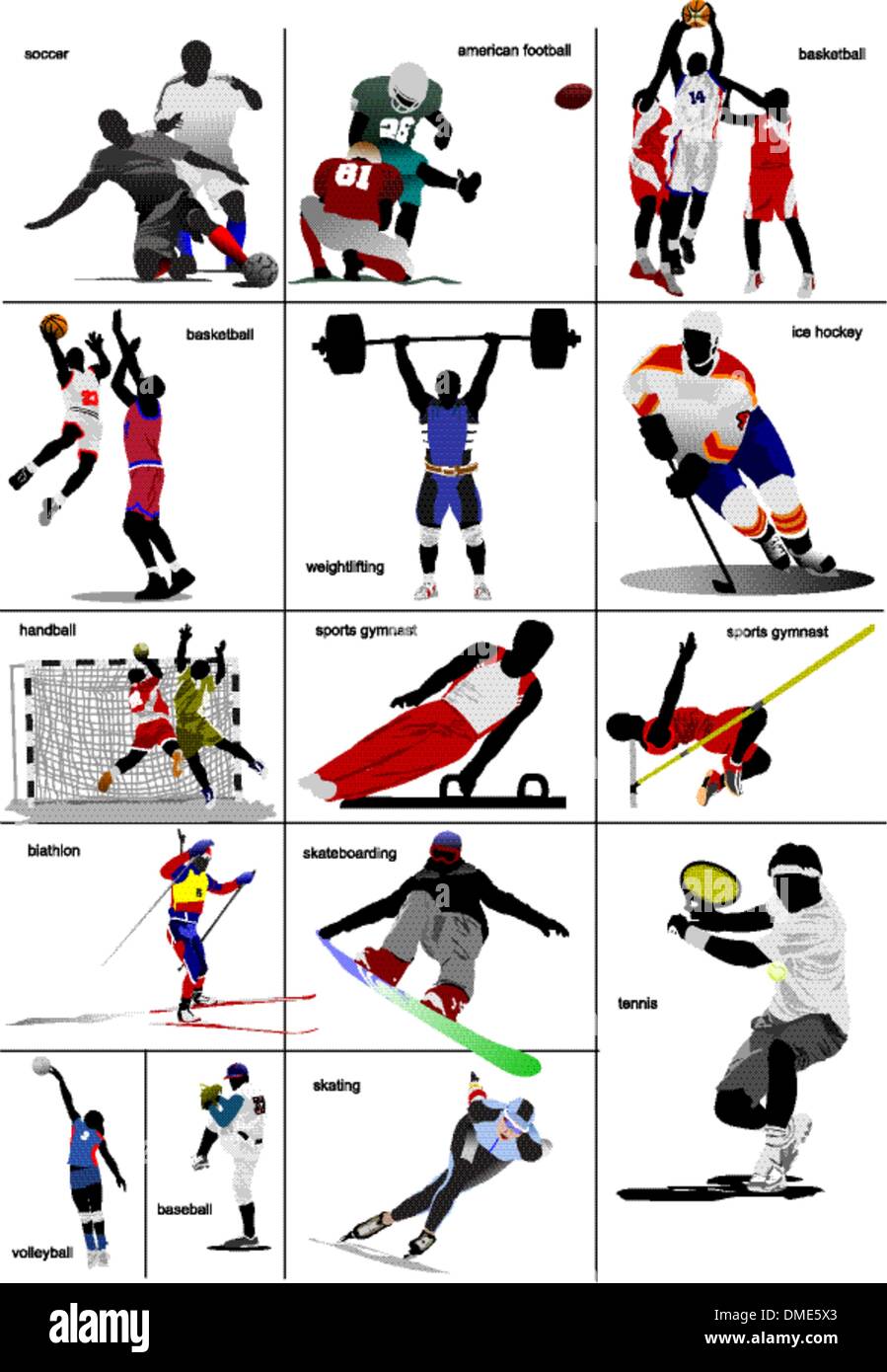 Certains types de sports. Collection. Illustration vecteur de couleur Image  Vectorielle Stock - Alamy
