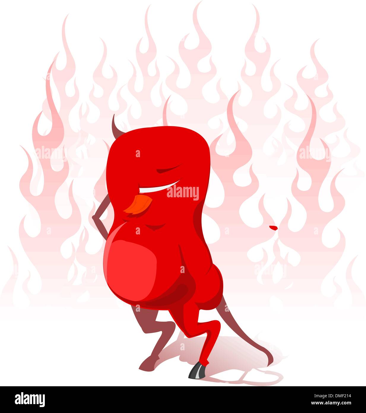 Vector red devil en flammes de l'enfer Illustration de Vecteur