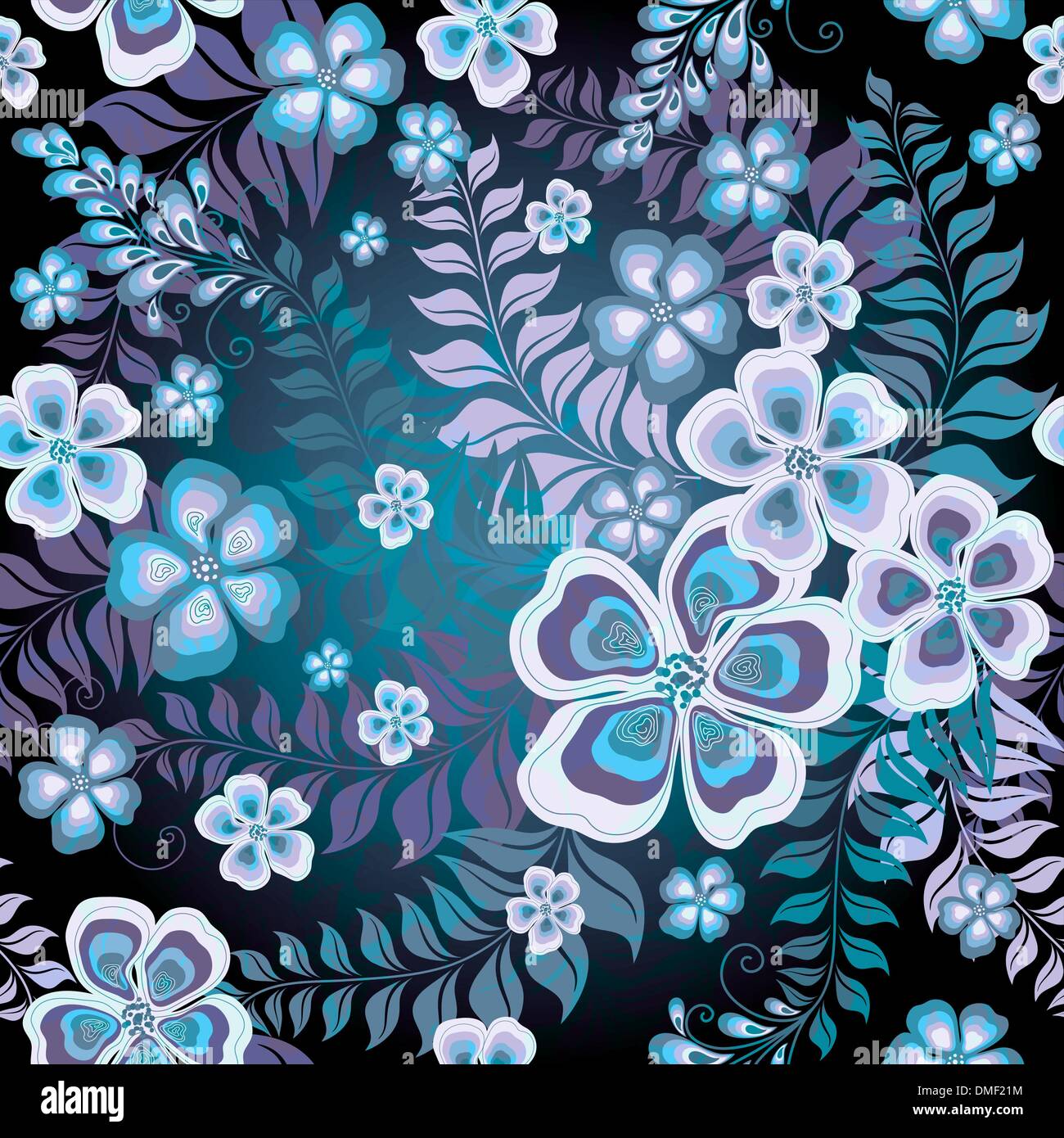 Motif floral transparent foncé Illustration de Vecteur