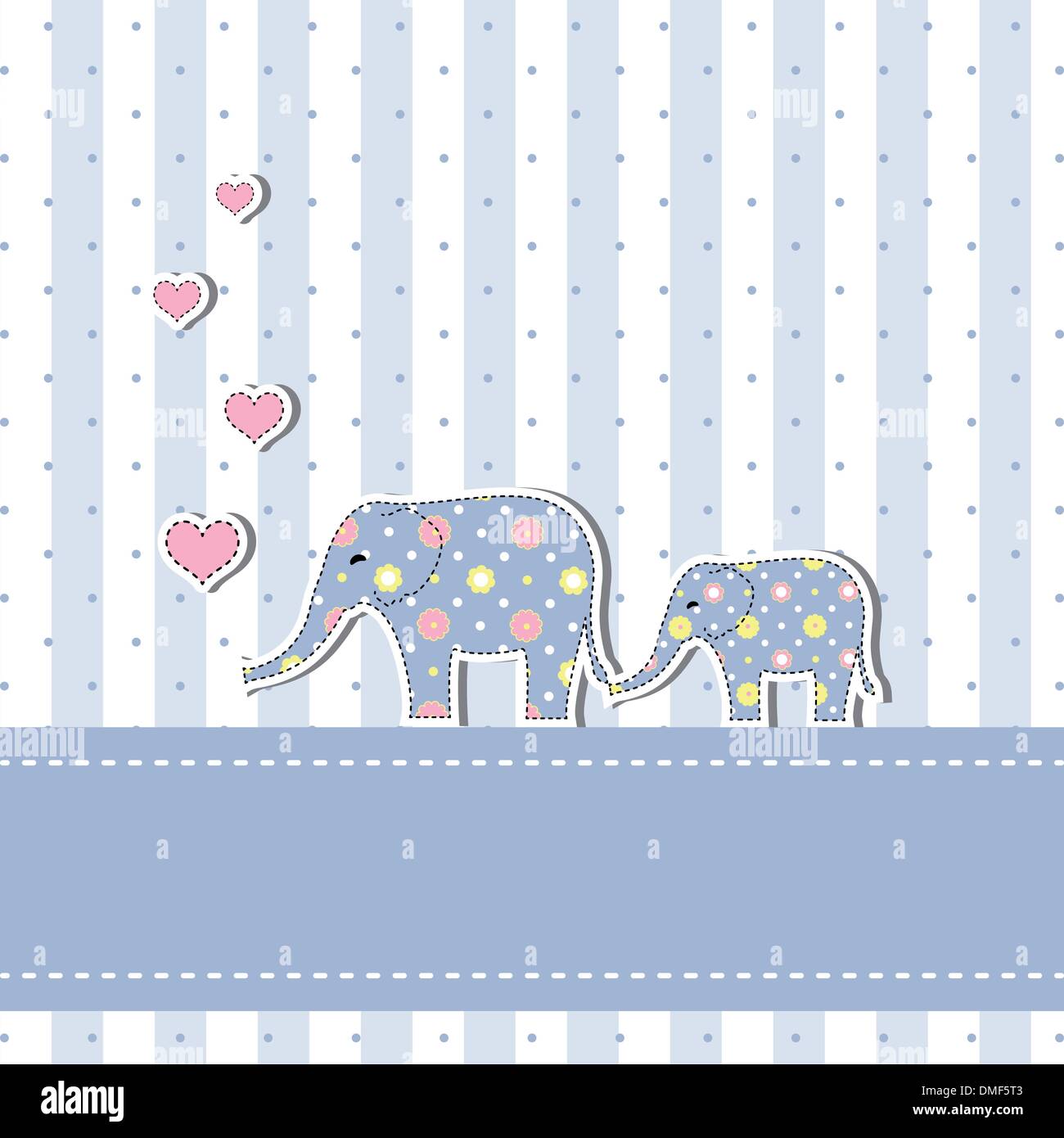 Nouvelle carte d'invitation de douche de bébé Illustration de Vecteur