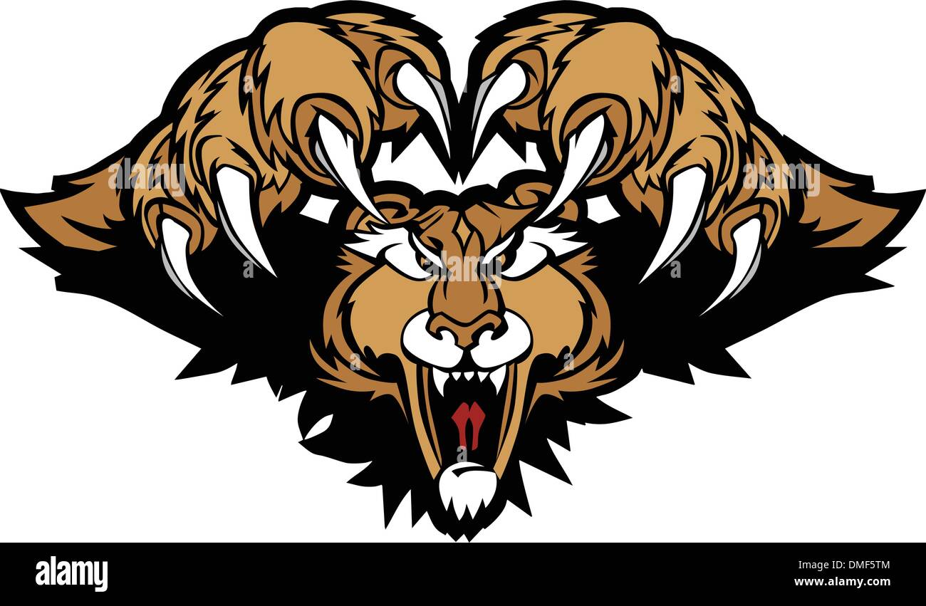 Le puma Puma bondissant Mascotte Illustration Graphique Illustration de Vecteur