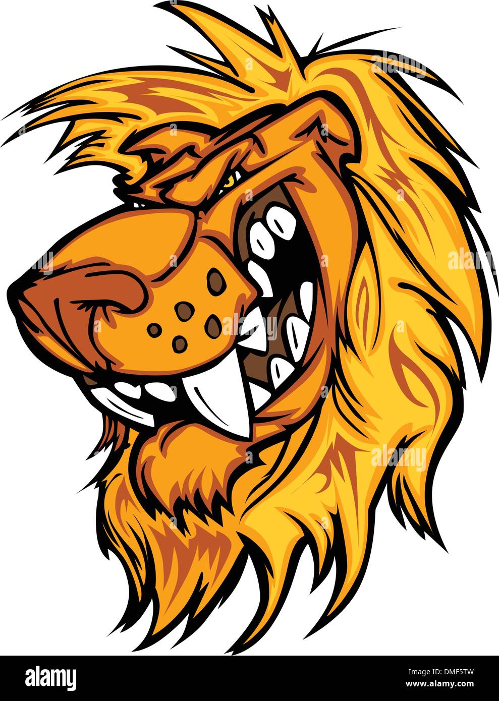 Snarling Cartoon Mascotte Lion Vector Graphic Illustration de Vecteur