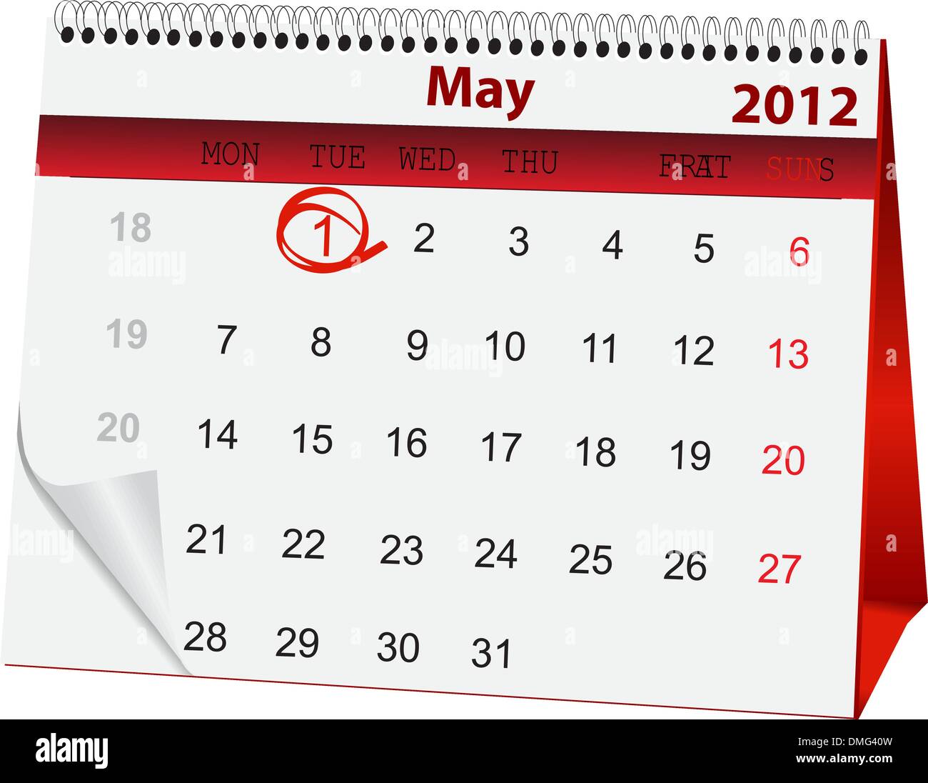 Calendrier des fêtes pour le 1er mai Illustration de Vecteur