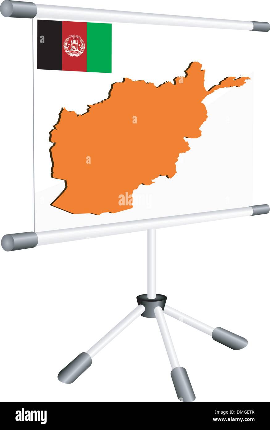 Affichage du scénario avec une silhouette carte de l'Afghanistan Illustration de Vecteur