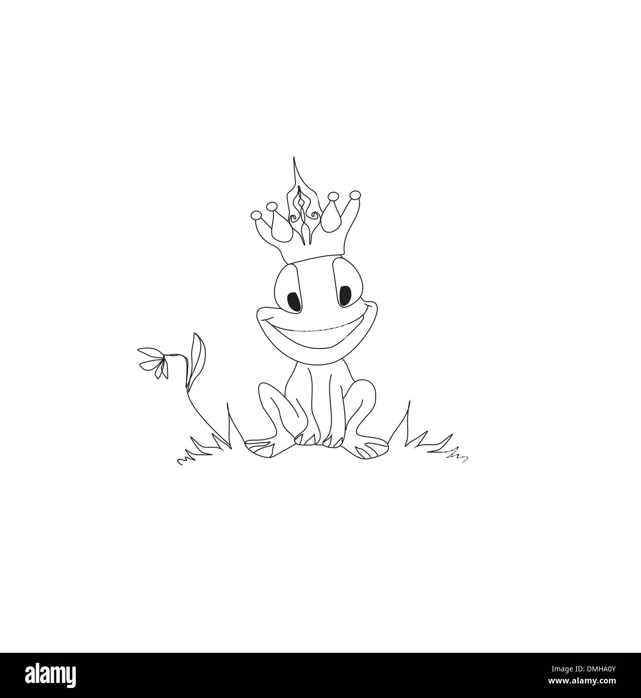 Le prince grenouille Personnage Illustration de Vecteur