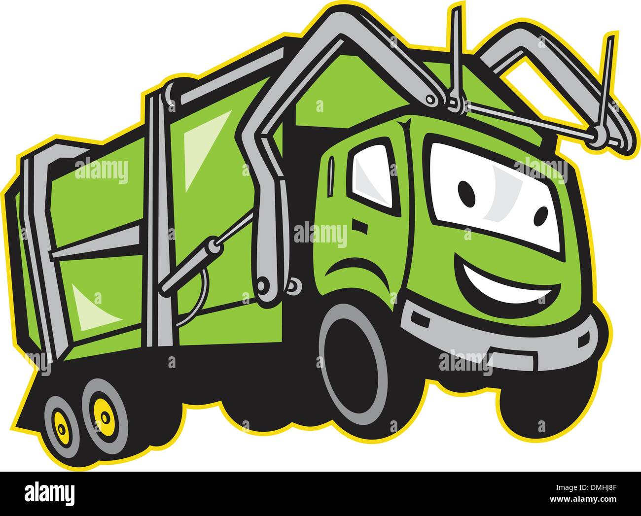 Camion Poubelle poubelle Cartoon Image Vectorielle Stock - Alamy