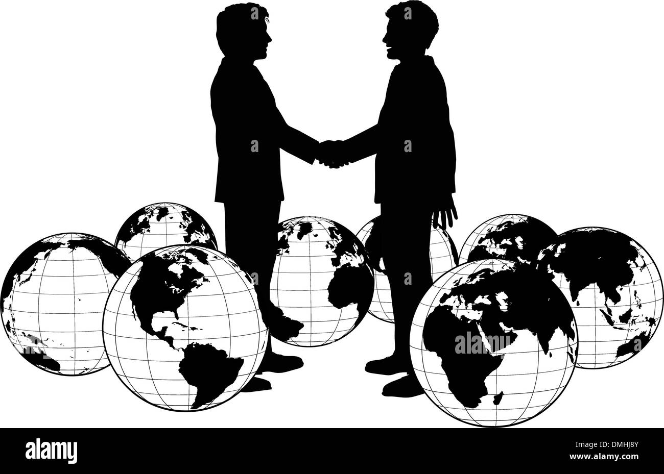 Poignée de gens d'affaires global de l'accord Illustration de Vecteur