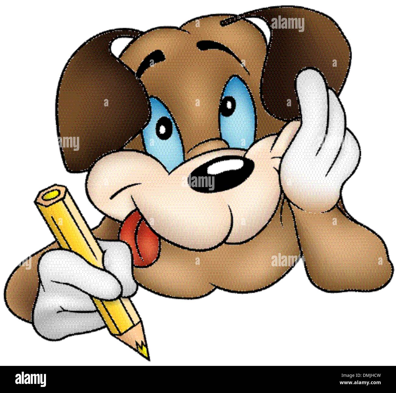 L'écriture Chien Marron Illustration de Vecteur