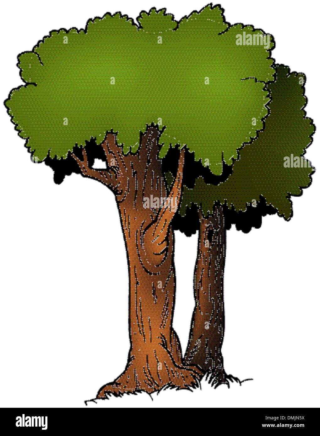 Deux arbres Illustration de Vecteur